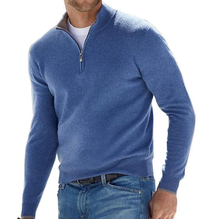 Jersey De Punto Con Media Cremallera Para Hombre | Mangas Largas