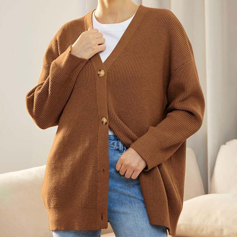 Cardigan De Punto Con Textura Para Mujer | Abotonado