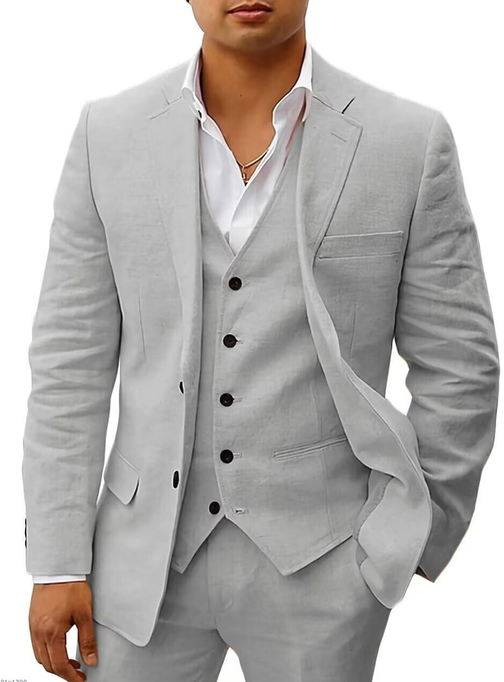 Hombres 3 Piezas Traje De Verano De Invitados De Boda Set | Ligero