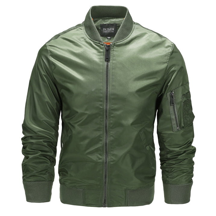 Chaqueta Bomber Informal De Invierno Para Hombre | Bolsillos Con Cremallera