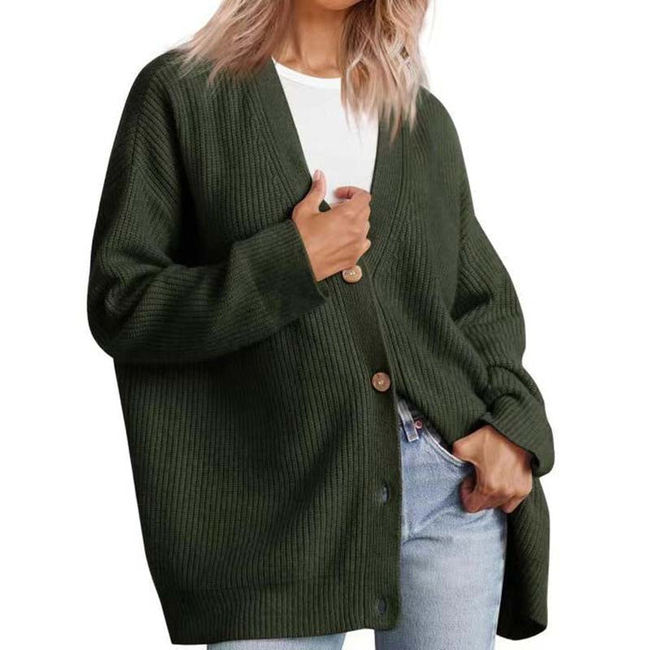 Cardigan De Punto Con Textura Para Mujer | Abotonado