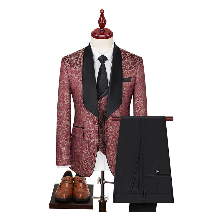 Traje Para Invitado De Boda De Tres Piezas Estampado Para Hombre | Formal