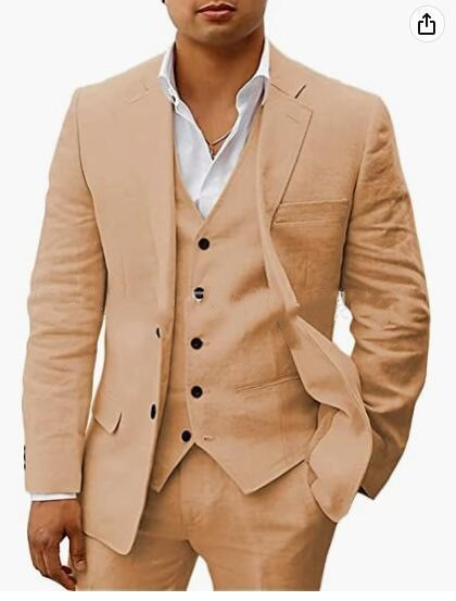 Hombres 3 Piezas Traje De Verano De Invitados De Boda Set | Ligero