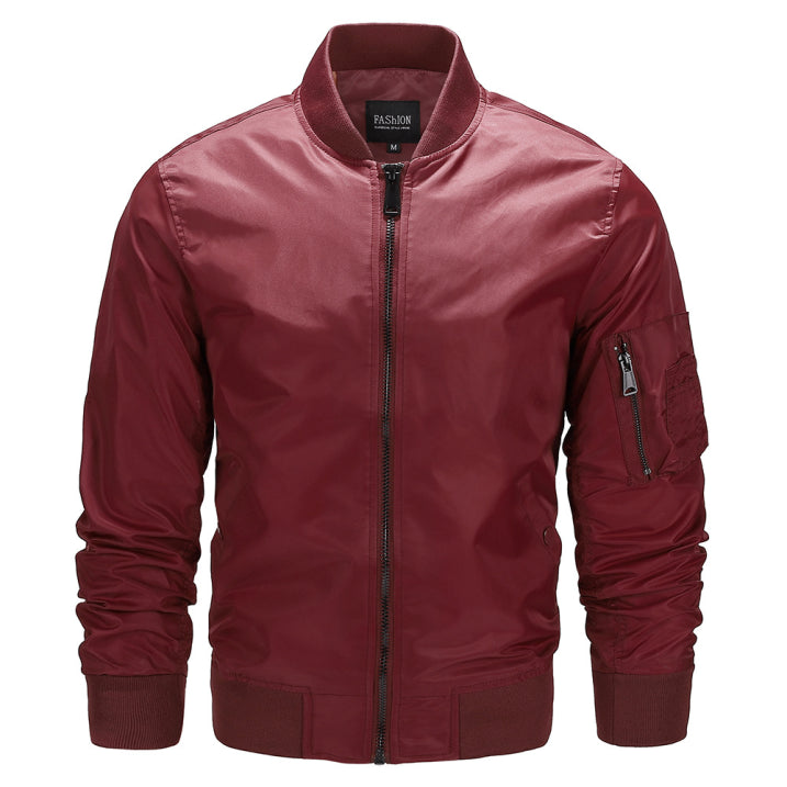 Chaqueta Bomber Informal De Invierno Para Hombre | Bolsillos Con Cremallera
