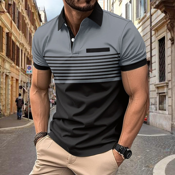 Polo Moderno De Rayas Para Hombre | Elegante
