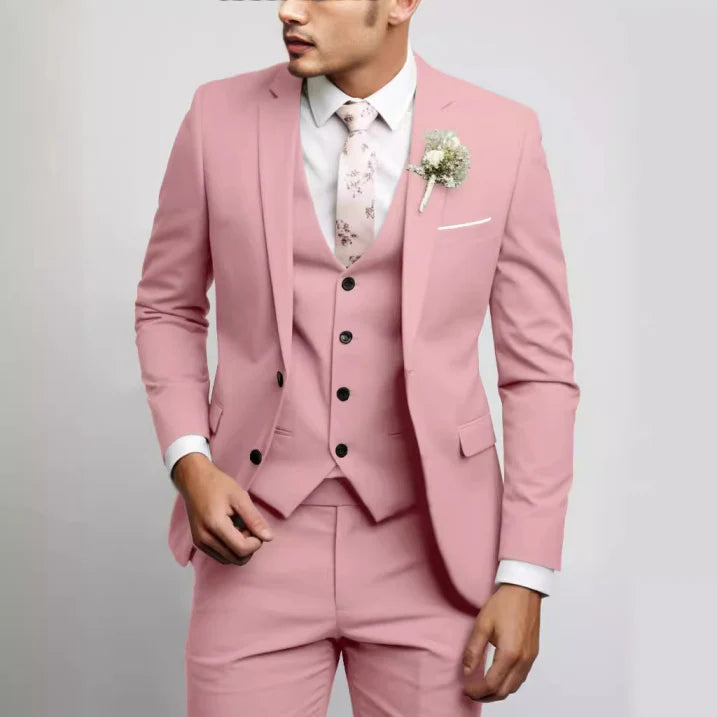 Traje Formal Invitado De Boda De Tres Piezas Para Hombre | Corte Ajustado