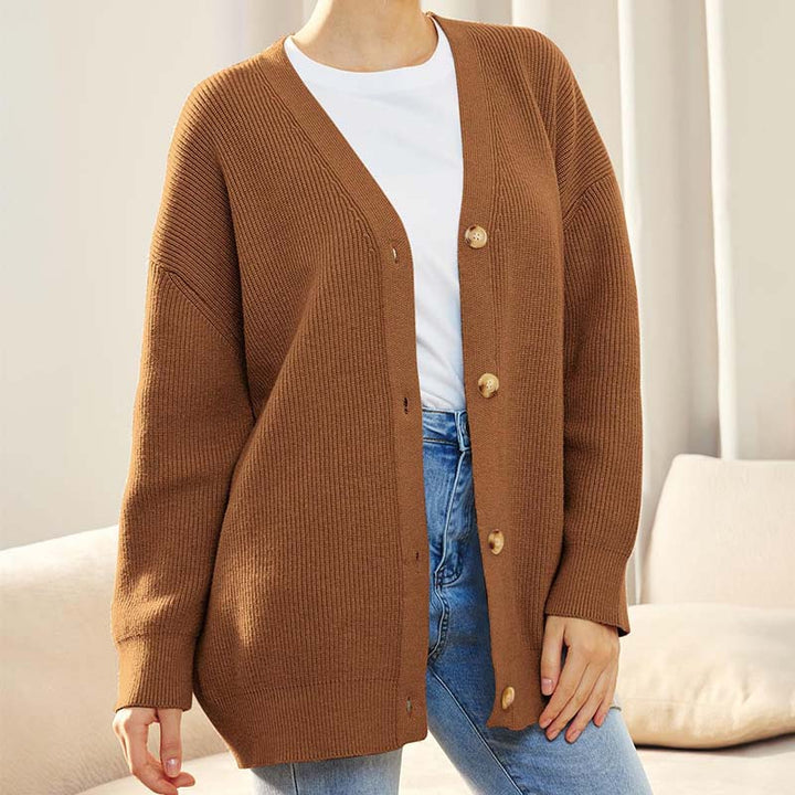 Cardigan De Punto Con Textura Para Mujer | Abotonado