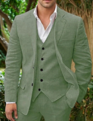 Hombres 3 Piezas Traje De Verano De Invitados De Boda Set | Ligero