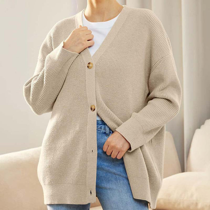 Cardigan De Punto Con Textura Para Mujer | Abotonado