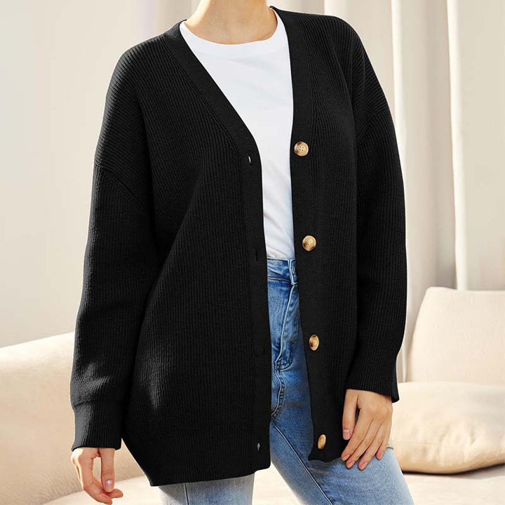 Cardigan De Punto Con Textura Para Mujer | Abotonado