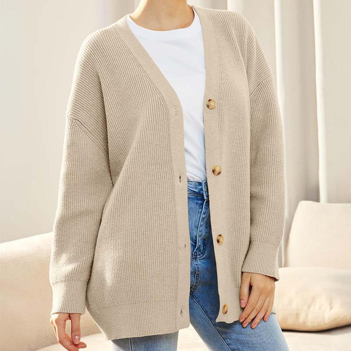 Cardigan De Punto Con Textura Para Mujer | Abotonado
