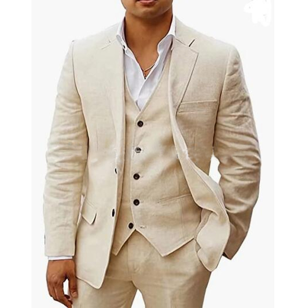 Hombres 3 Piezas Traje De Verano De Invitados De Boda Set | Ligero