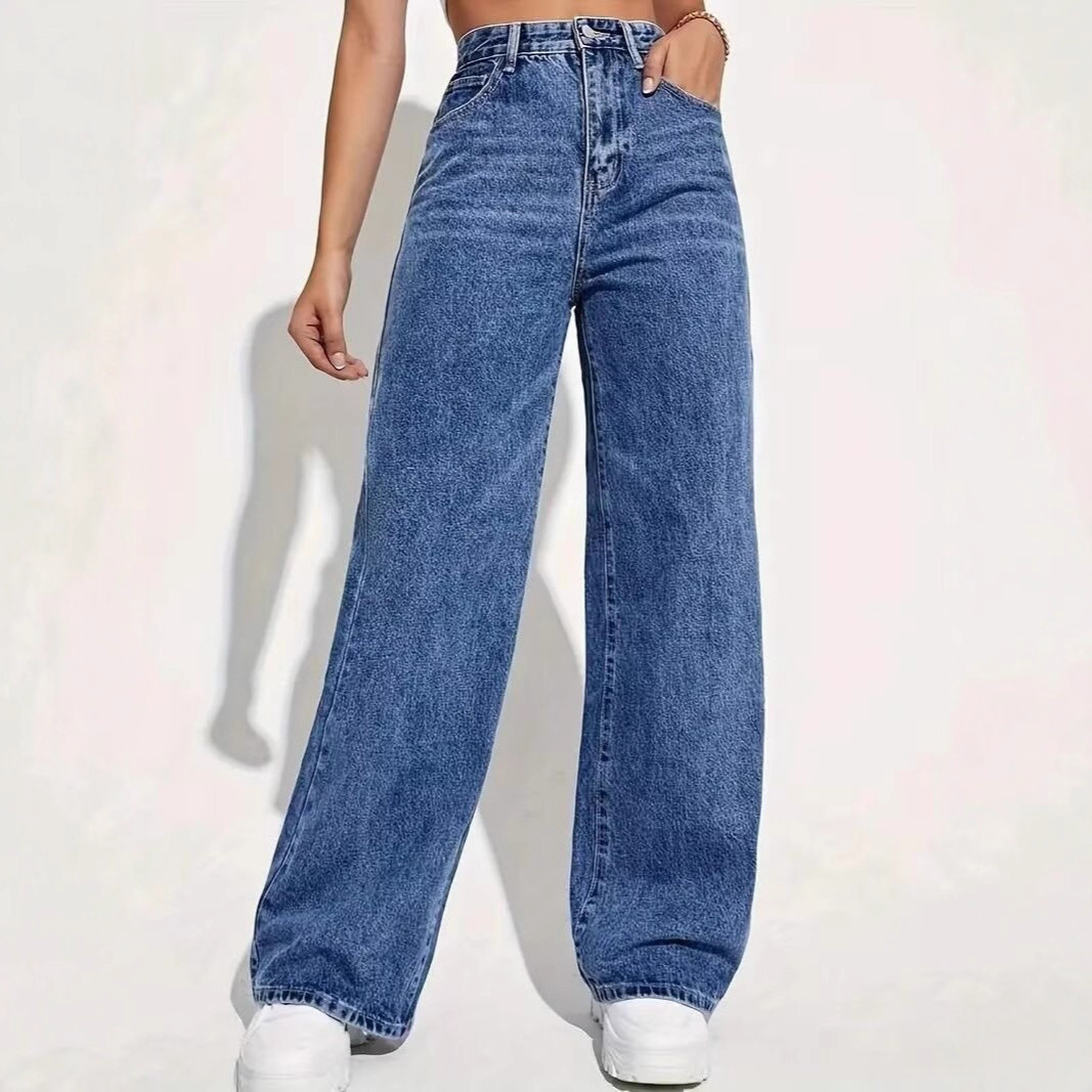 Dżinsy damskie o szerokich nogawkach | Wysoki stan