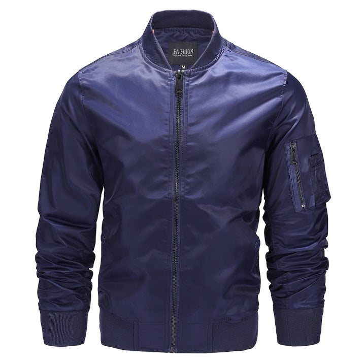 Chaqueta Bomber Informal De Invierno Para Hombre | Bolsillos Con Cremallera
