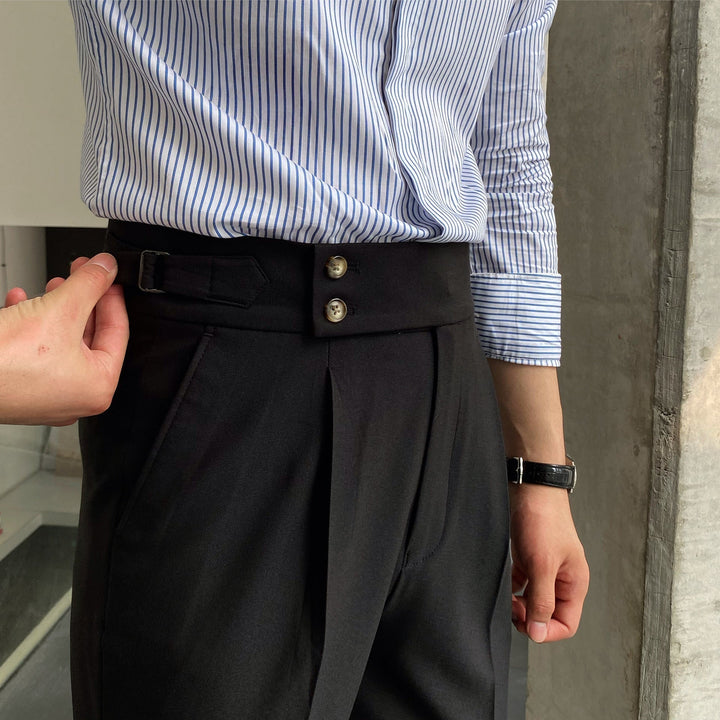 Pantalones Formales De Cintura Alta Para Hombre | Cómodo
