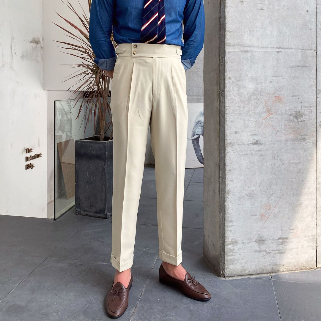 Pantalones Formales De Cintura Alta Para Hombre | Cómodo