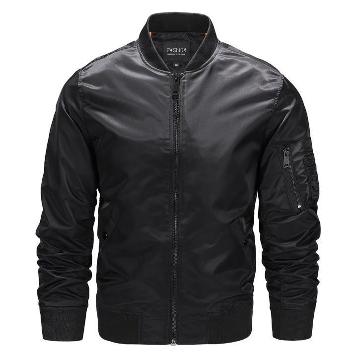 Chaqueta Bomber Informal De Invierno Para Hombre | Bolsillos Con Cremallera