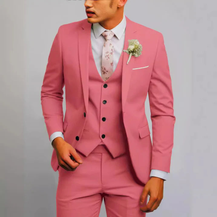 Traje Formal Invitado De Boda De Tres Piezas Para Hombre | Corte Ajustado