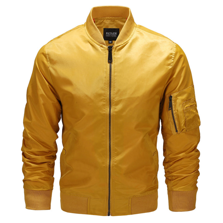 Chaqueta Bomber Informal De Invierno Para Hombre | Bolsillos Con Cremallera