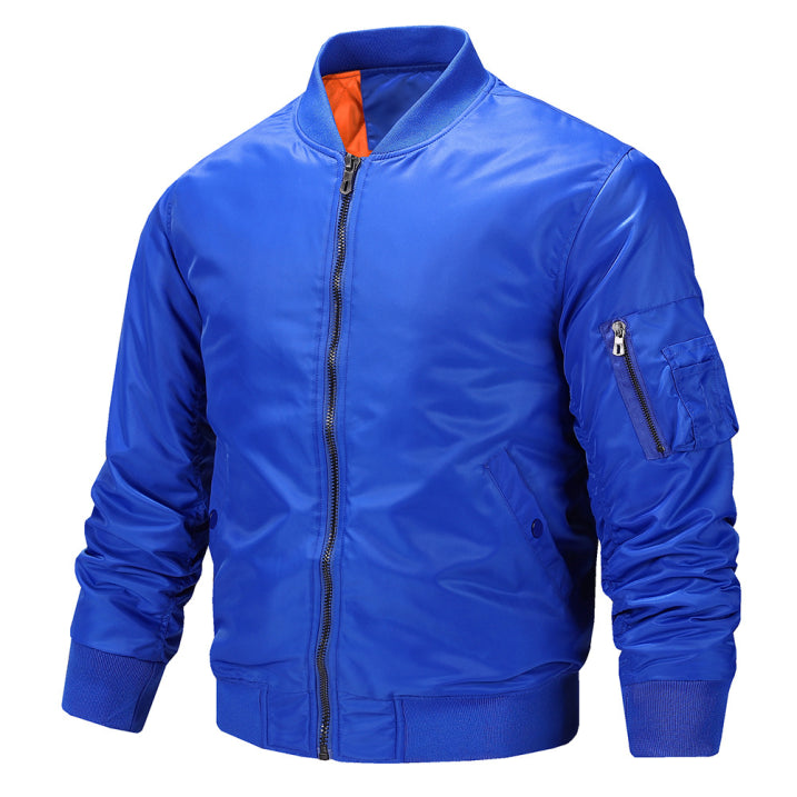 Chaqueta Bomber Informal De Invierno Para Hombre | Bolsillos Con Cremallera