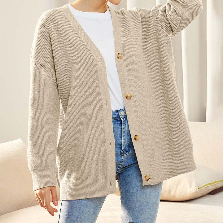 Cardigan De Punto Con Textura Para Mujer | Abotonado