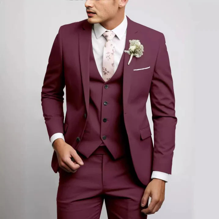 Traje Formal Invitado De Boda De Tres Piezas Para Hombre | Corte Ajustado