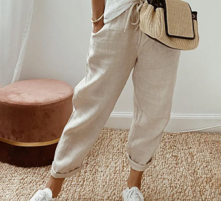 Pantalones Casuales Con Dobladillo Enrollado Para Mujer | Verano