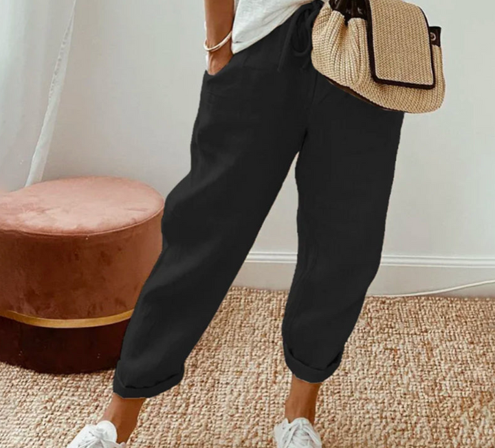 Pantalones Casuales Con Dobladillo Enrollado Para Mujer | Verano