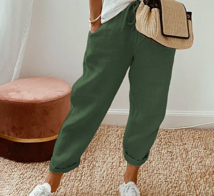 Pantalones Casuales Con Dobladillo Enrollado Para Mujer | Verano