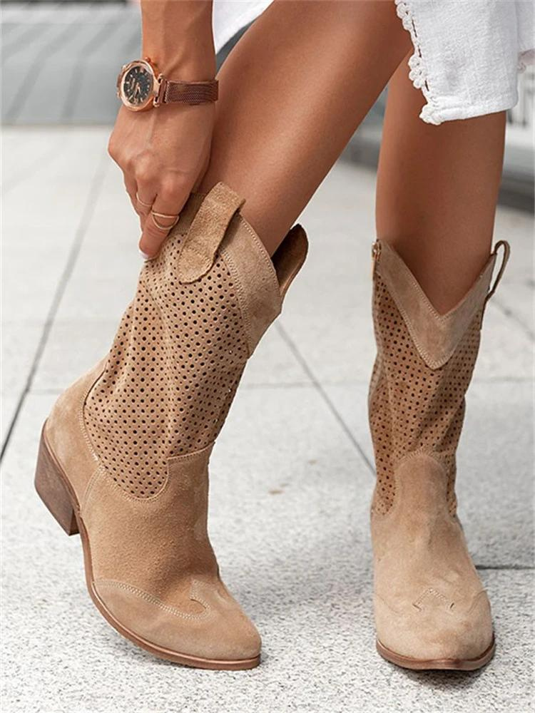 Botas Vaqueras Clásicas Para Mujer | Sin Cordones