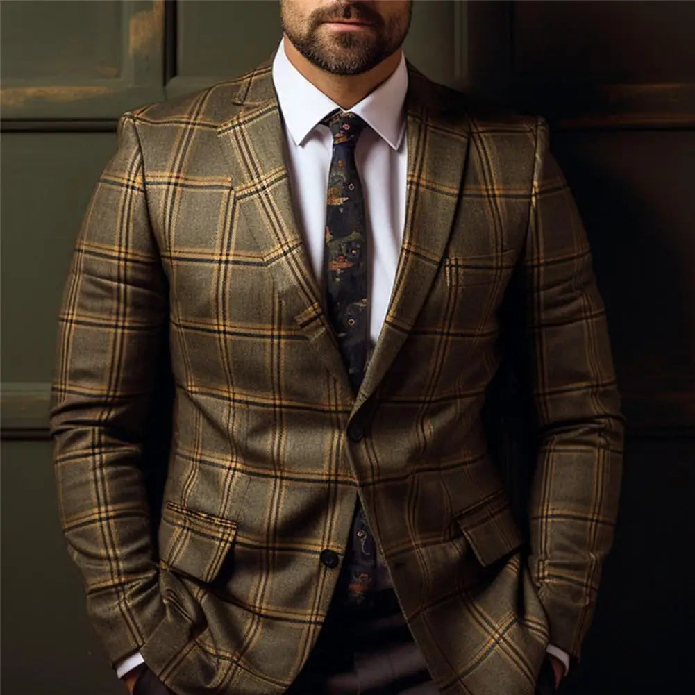 Chaqueta Blazer De Cuadros Para Hombre | Informal