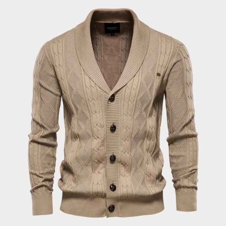 Cárdigan De Punto Con Botones Para Hombre | Cálido