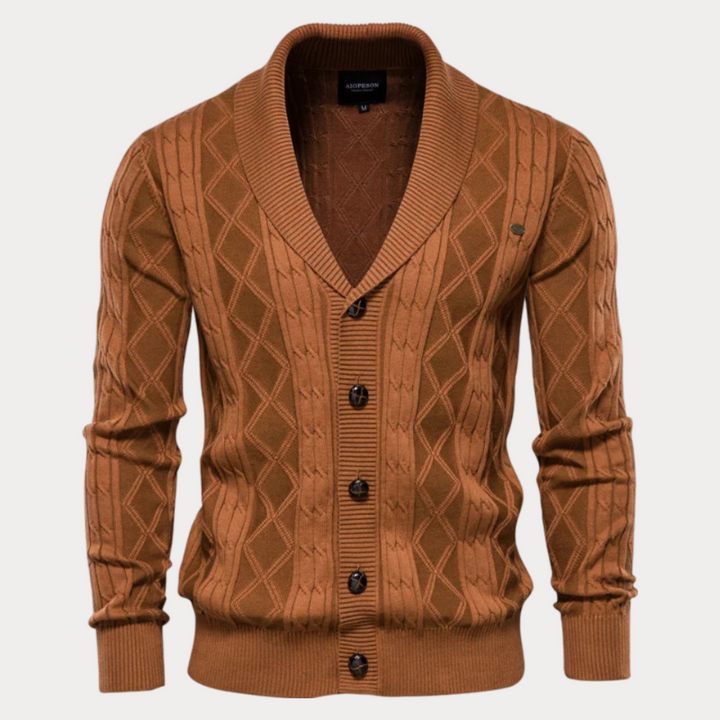 Cárdigan De Punto Con Botones Para Hombre | Cálido