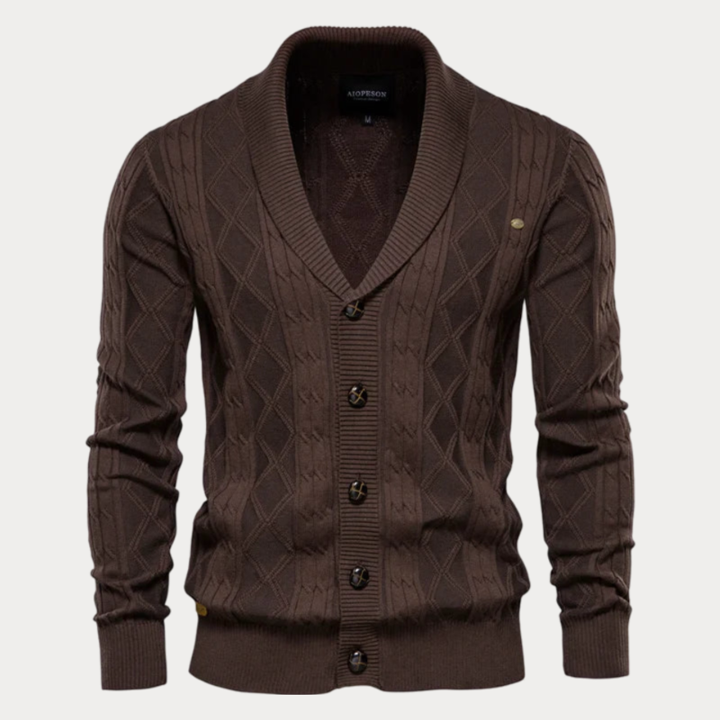 Cárdigan De Punto Con Botones Para Hombre | Cálido