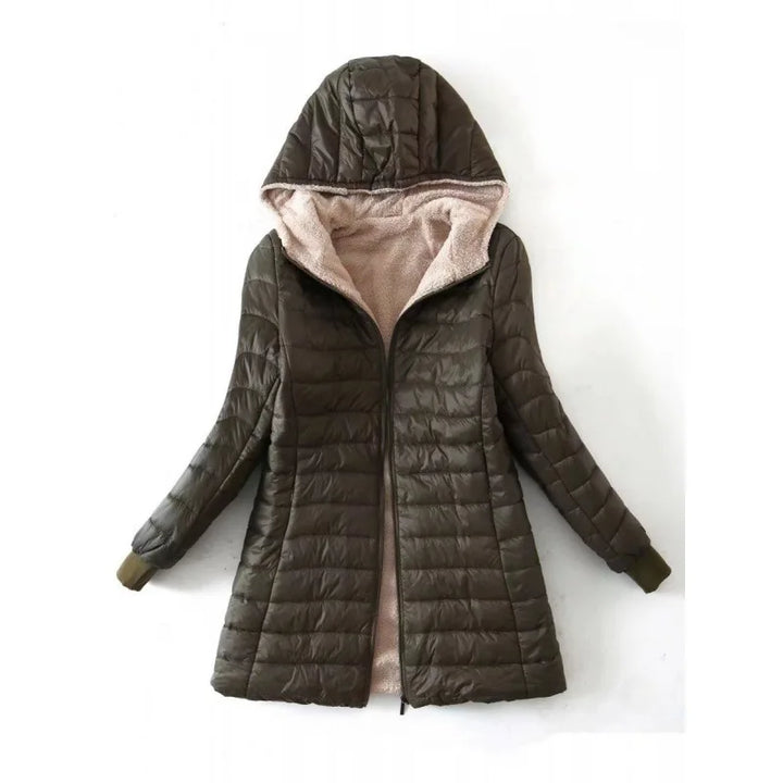 Chaqueta Con Capucha Y Cremallera Para Mujer | Mangas Acanaladas