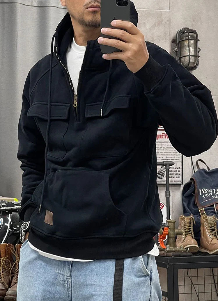 Sudadera Con Capucha Para Hombre | Media Cremallera