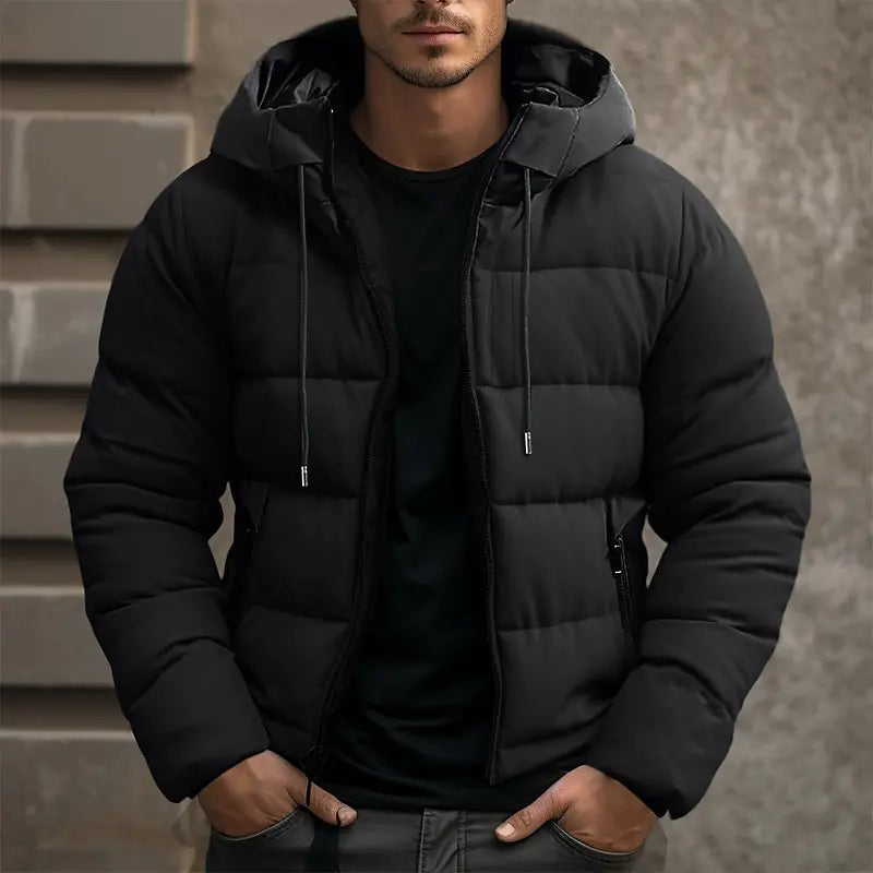 Chaqueta De Invierno Para Hombre Con Bolsillo Con Cremallera | Mangas Largas