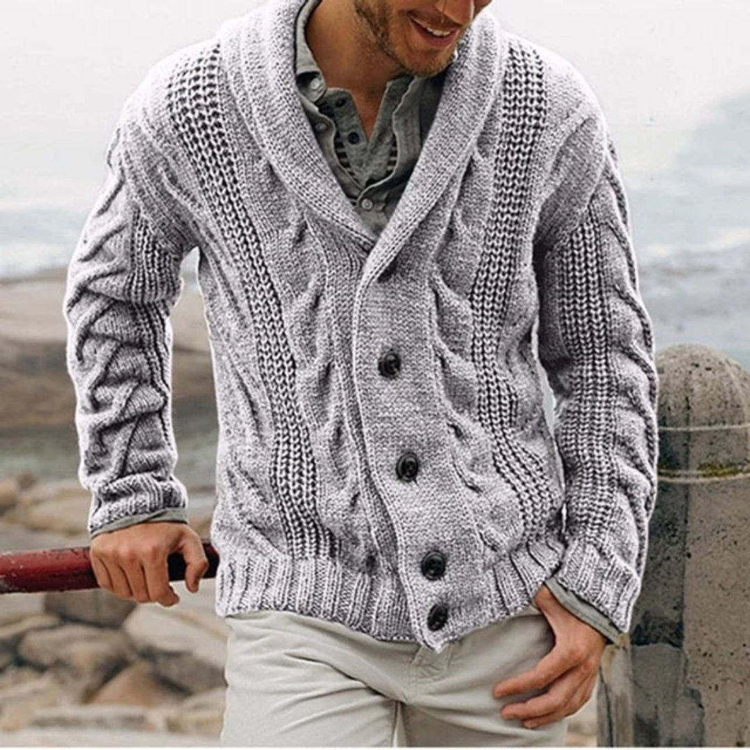 Cárdigan De Invierno Con Botones Para Hombre | De Punto