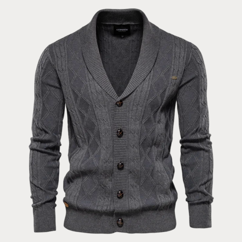 Cárdigan De Punto Con Botones Para Hombre | Cálido