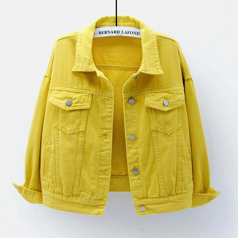 Chaqueta Corta Con Botones Para Mujer | Bolsillo En El Pecho