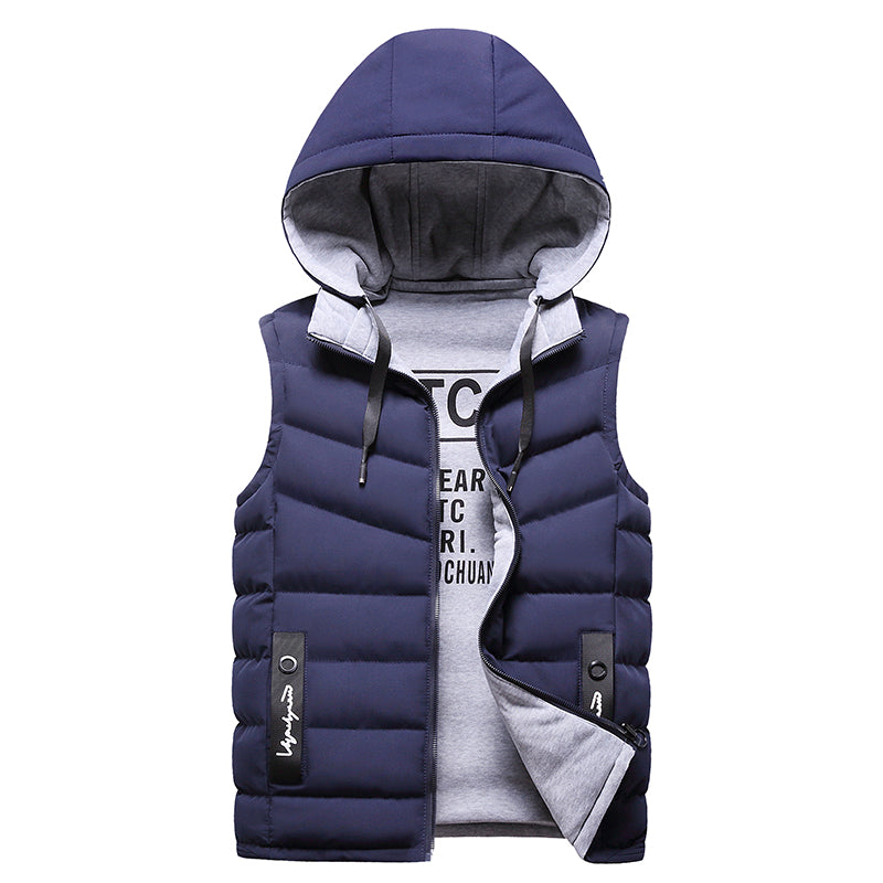 Chaleco acolchado con capucha para hombre | Sin mangas