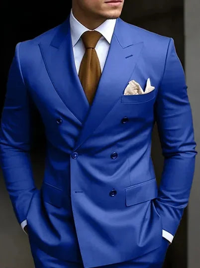 Traje De Invitados De Boda 2 Piezas Doble Botonadura | Elegante