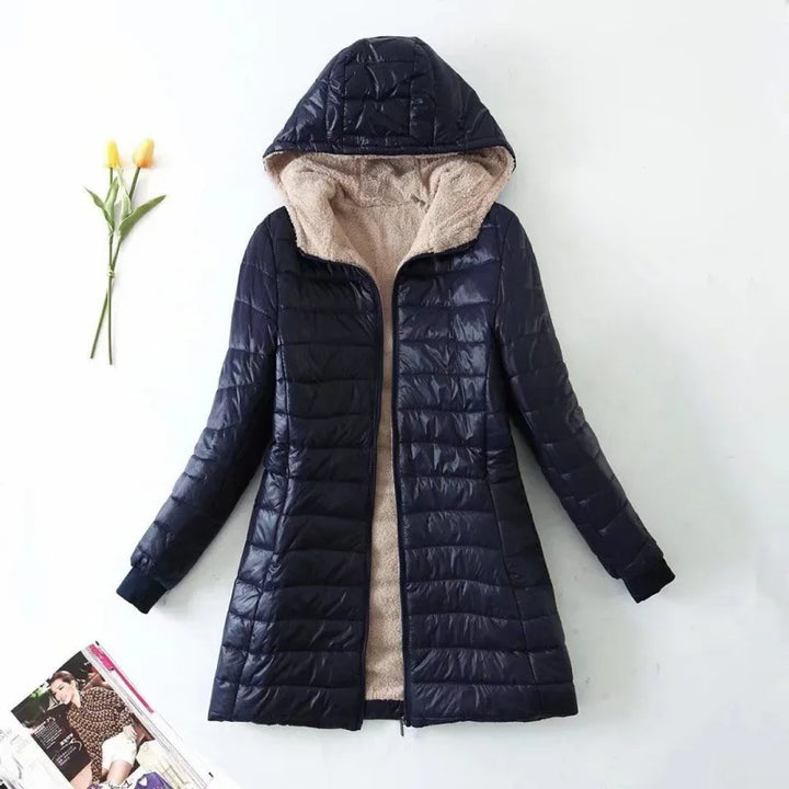 Chaqueta Con Capucha Y Cremallera Para Mujer | Mangas Acanaladas