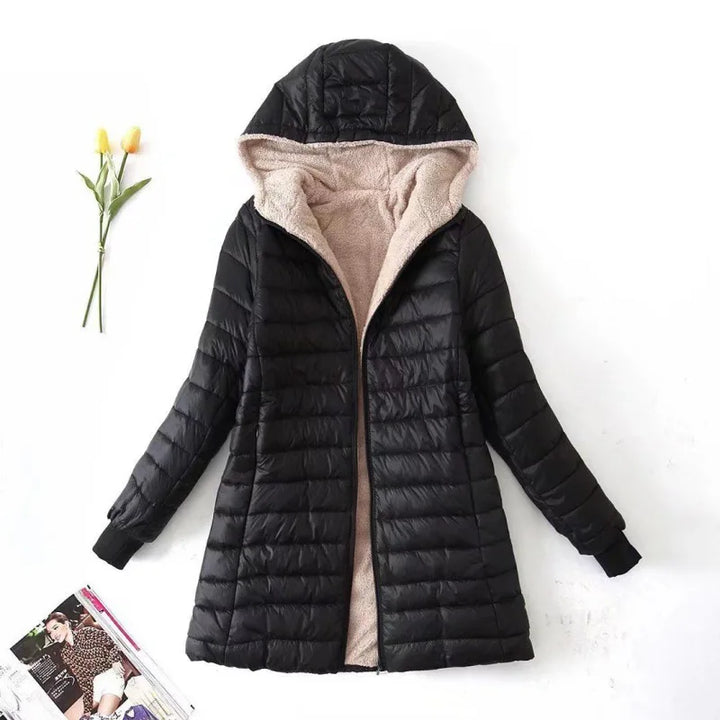 Chaqueta Con Capucha Y Cremallera Para Mujer | Mangas Acanaladas
