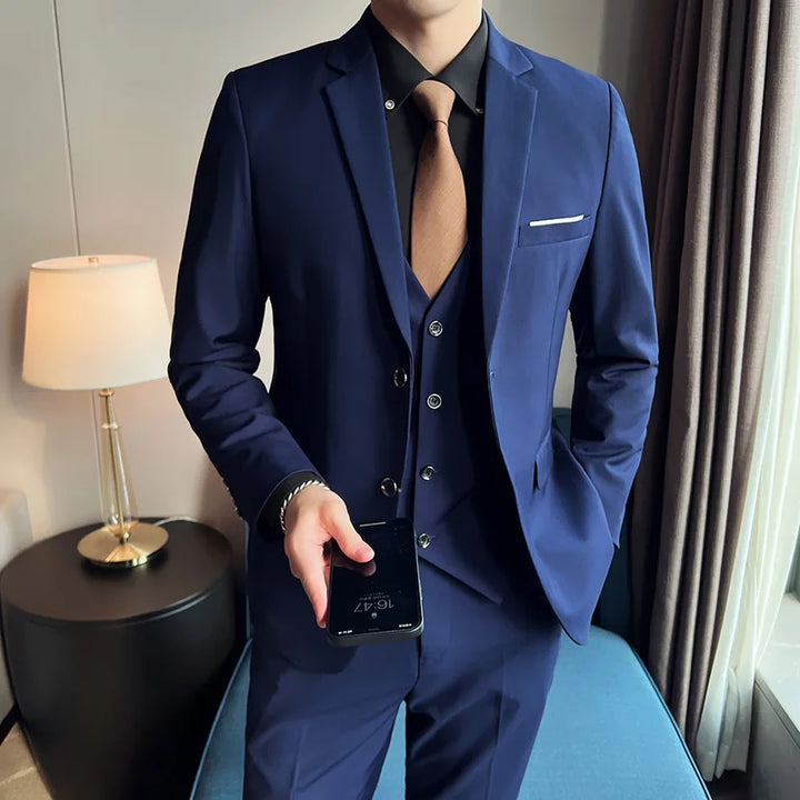 Traje De Invitados De Boda Formal De 3 Piezas Para Hombre | Empresas