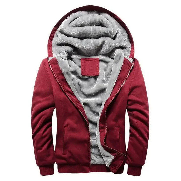 Chaqueta Cálida Con Cremallera Y Puños Acanalados Para Hombre | Capucha