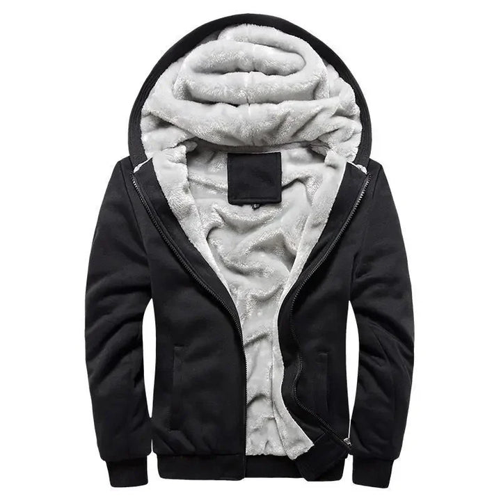 Chaqueta Cálida Con Cremallera Y Puños Acanalados Para Hombre | Capucha