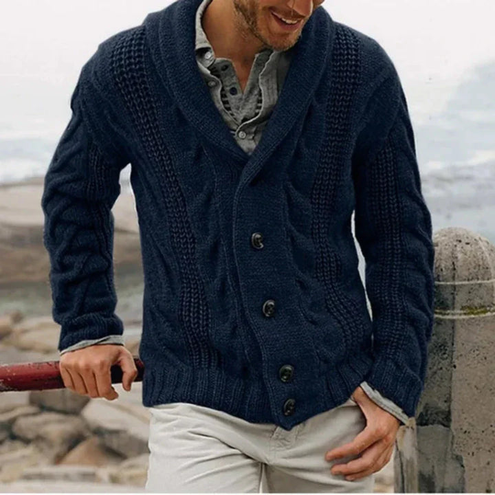Cárdigan De Invierno Con Botones Para Hombre | De Punto
