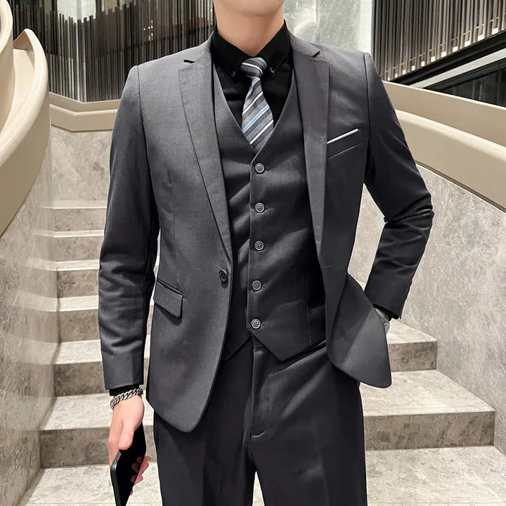 Traje De Invitados De Boda Formal De 3 Piezas Para Hombre | Empresas