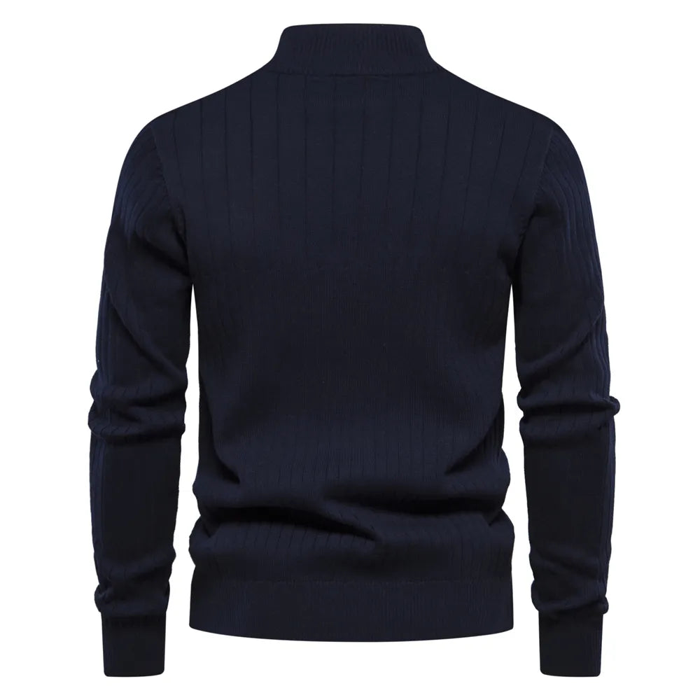 Jersey De Media Cremallera Para Hombre Con Mangas Largas | De Punto